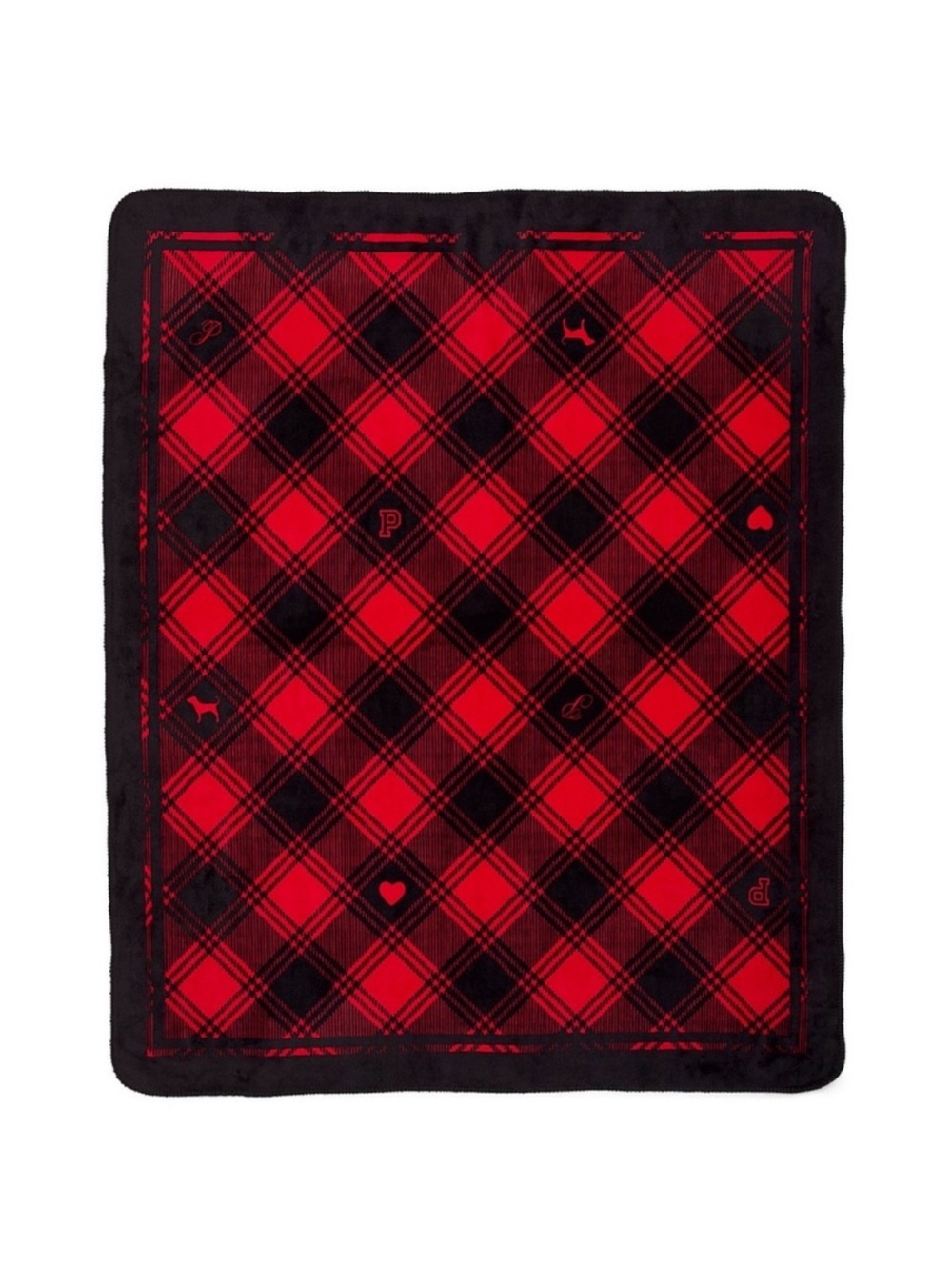 NWT PINK Victoria's Secret Cozy Blanket- Red and Black